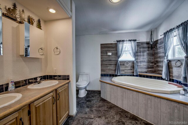 492 Kimmes Ln, Breckenridge, CO 80424 - full bath with tiled bath, toilet, and double vanity