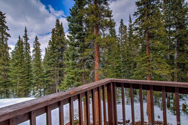 492 Kimmes Ln, Breckenridge, CO 80424 - snow covered deck with a view of trees