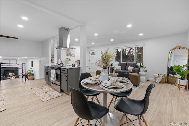 dining room featuring light hardwood / wood-style floors