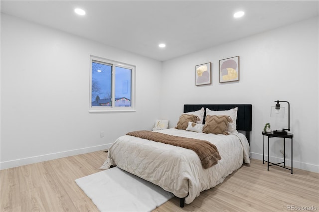 bedroom featuring light hardwood / wood-style flooring