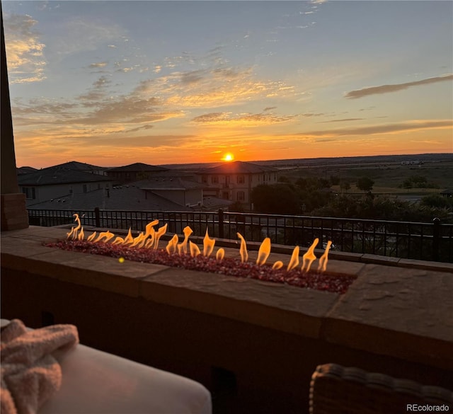 exterior space with a fire pit