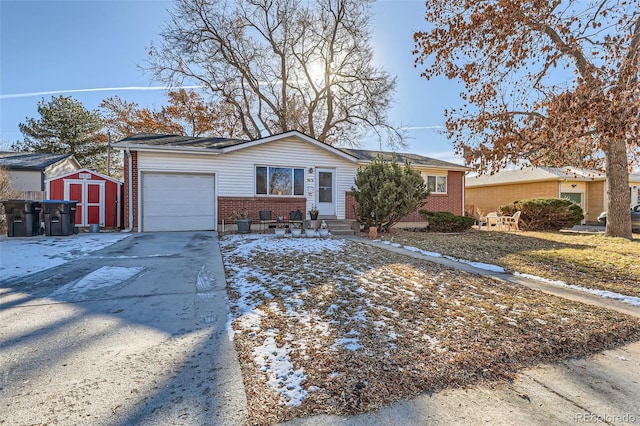 single story home featuring a garage