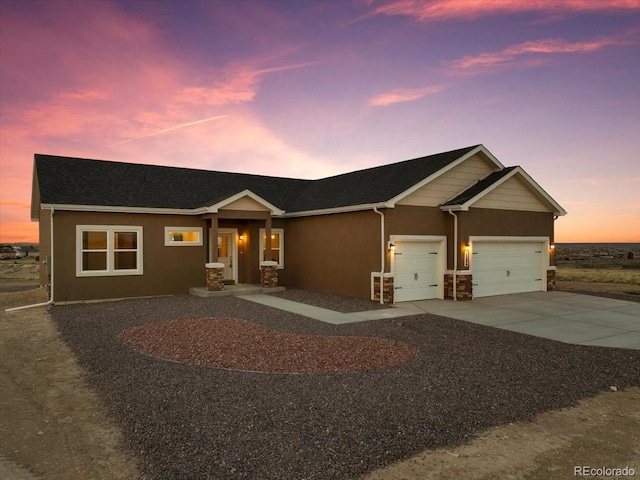 view of front of home featuring a garage