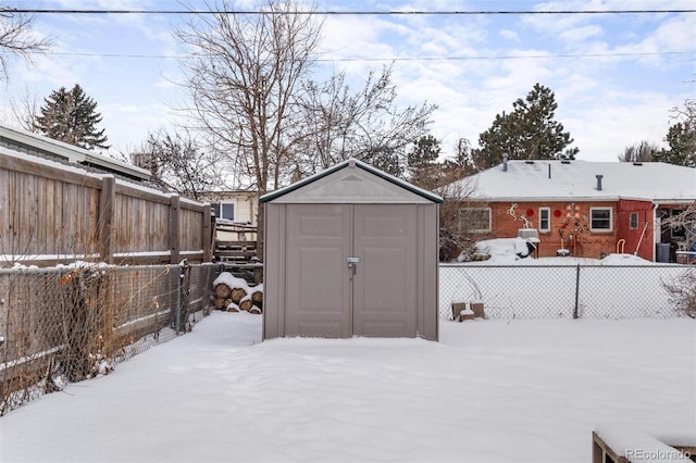 view of snow covered structure