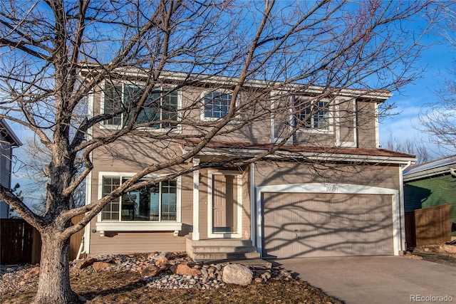 view of front of house with a garage