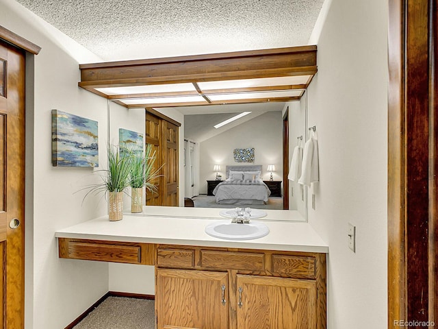7781 S Curtice Dr Unit D, Littleton, CO 80120 - bathroom with vanity, connected bathroom, and lofted ceiling