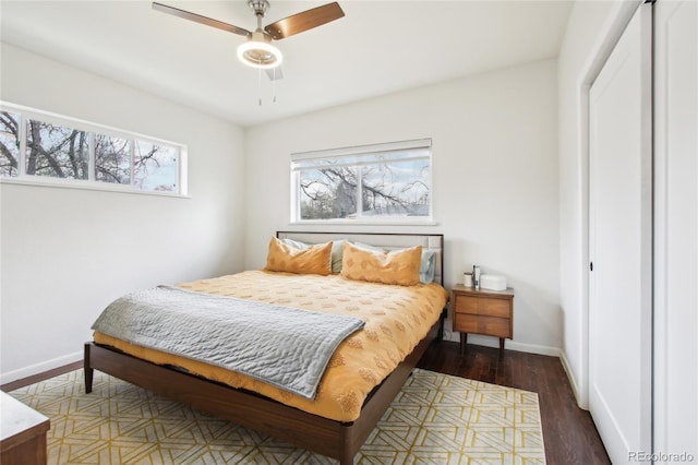 6188 S Westview St, Littleton, CO 80120 - bedroom with a ceiling fan, baseboards, and wood finished floors