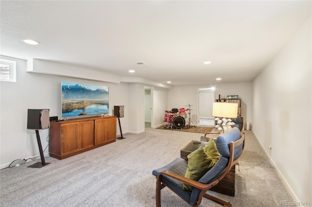 6188 S Westview St, Littleton, CO 80120 - carpeted living area featuring recessed lighting, baseboards, and visible vents