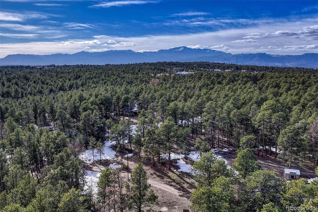 drone / aerial view with a mountain view