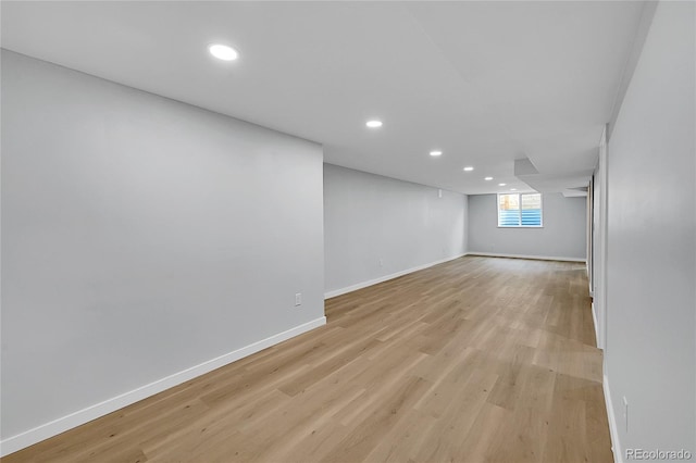 6526 S Elmwood St, Littleton, CO 80120 - below grade area with recessed lighting, light wood-type flooring, and baseboards
