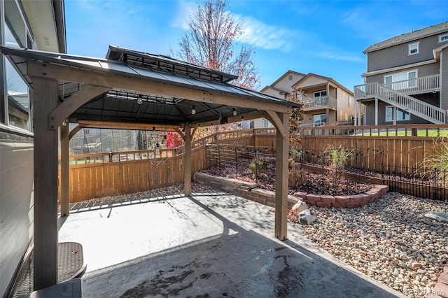 view of patio / terrace featuring a gazebo