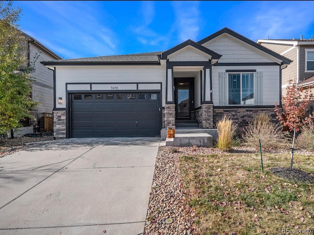 view of front of house with a garage