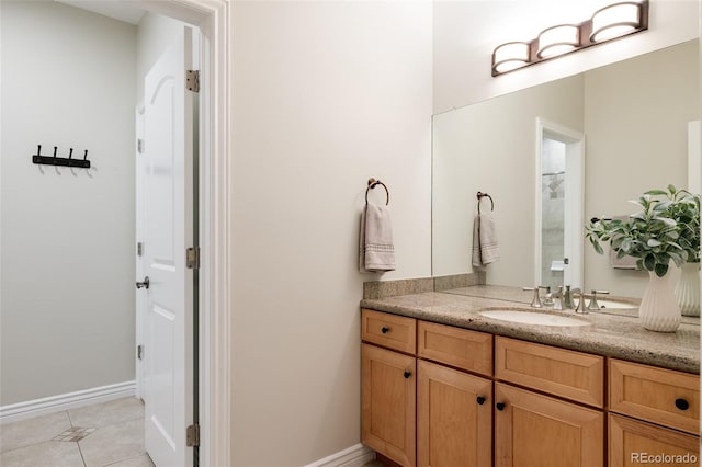 bathroom featuring vanity and tile patterned floors