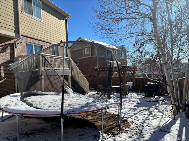 exterior space featuring a trampoline