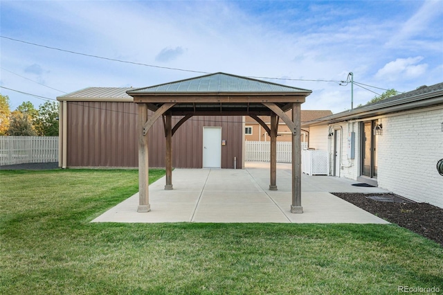 view of patio with a gazebo