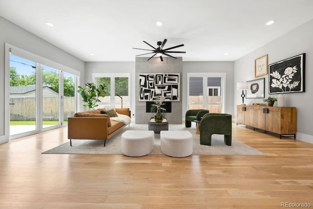 1500 S Elizabeth St, Denver, CO 80210 - living area with wood finished floors, recessed lighting, and baseboards