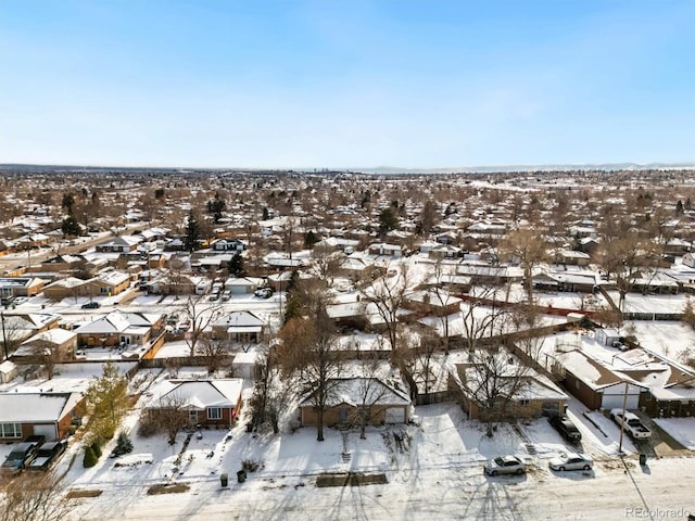 view of snowy aerial view