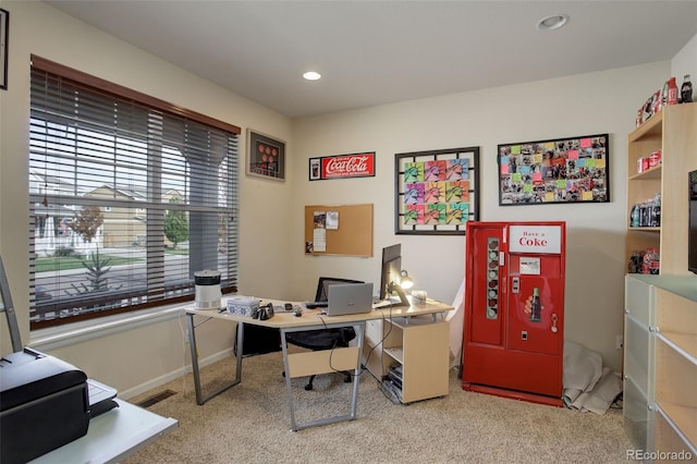 view of carpeted office