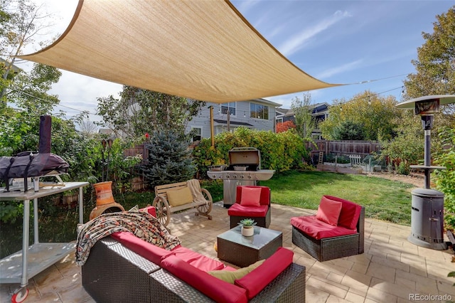 view of patio / terrace featuring a balcony and an outdoor hangout area