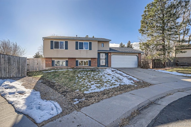 view of front property with a garage