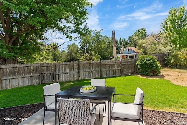 4740 W 108th Pl, Westminster, CO 80031 - fenced backyard with a patio and outdoor dining space
