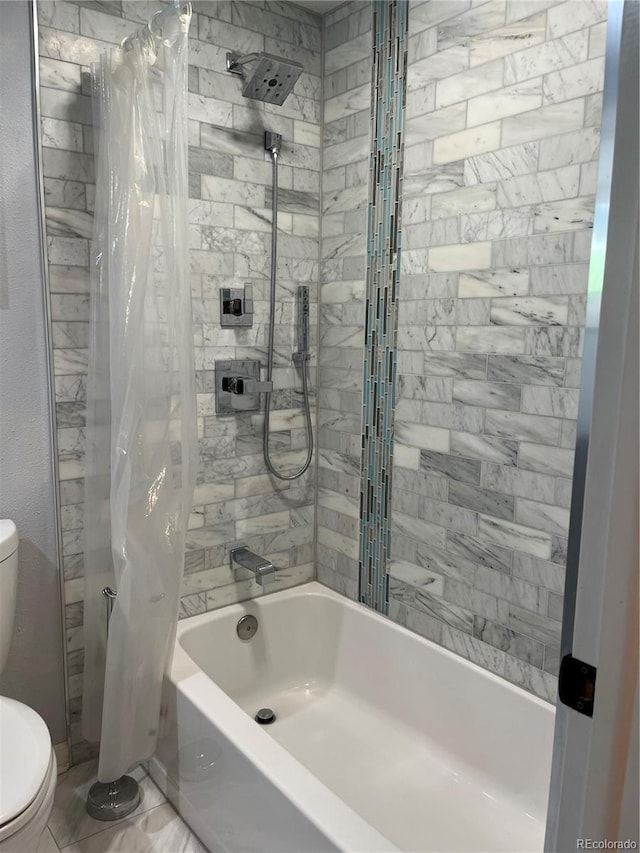 1158 E Easter Ct, Centennial, CO 80122 - bathroom featuring toilet and shower / bath combo with shower curtain
