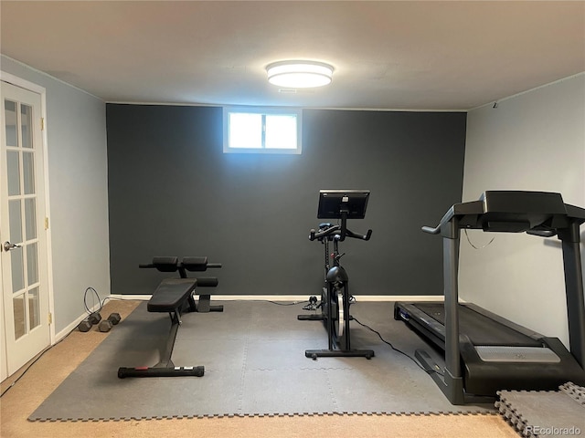 1158 E Easter Ct, Centennial, CO 80122 - exercise area featuring baseboards and french doors