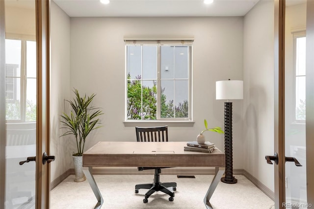 15252 W Warren Dr, Lakewood, CO 80228 - carpeted office space with french doors and a wealth of natural light