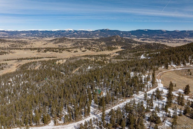 aerial view featuring a mountain view