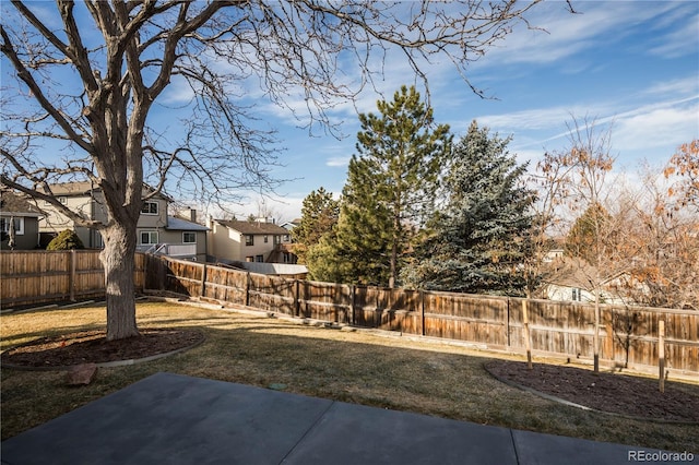 view of yard with a patio