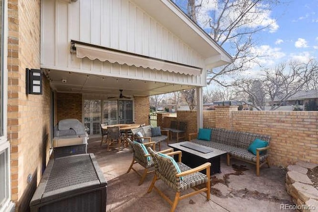 view of patio featuring outdoor lounge area