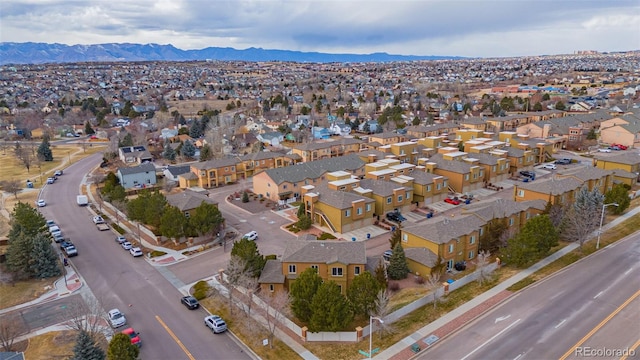 bird's eye view featuring a mountain view