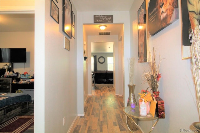713 Indigo St, Brighton, CO 80603 - hall featuring wood finished floors and baseboards