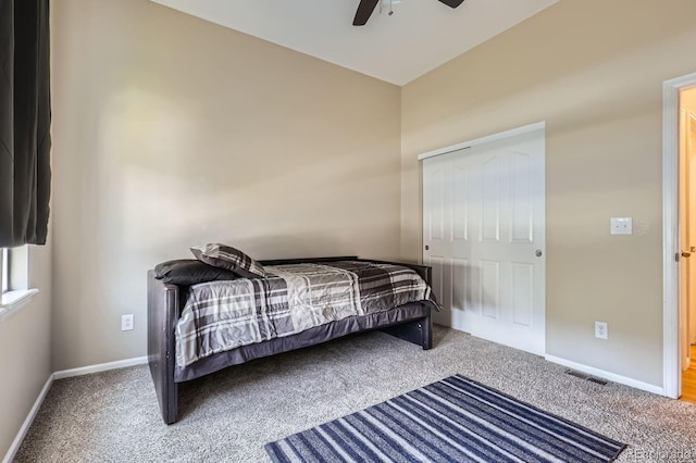 10117 Waco St, Commerce City, CO 80022 - bedroom featuring carpet floors, ceiling fan, and a closet