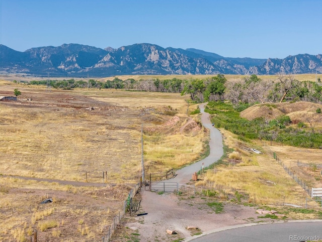 view of mountain feature featuring a rural view