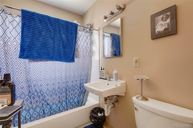 1291 W 3rd Ave, Broomfield, CO 80020 - bathroom with a sink, toilet, and shower / tub combo