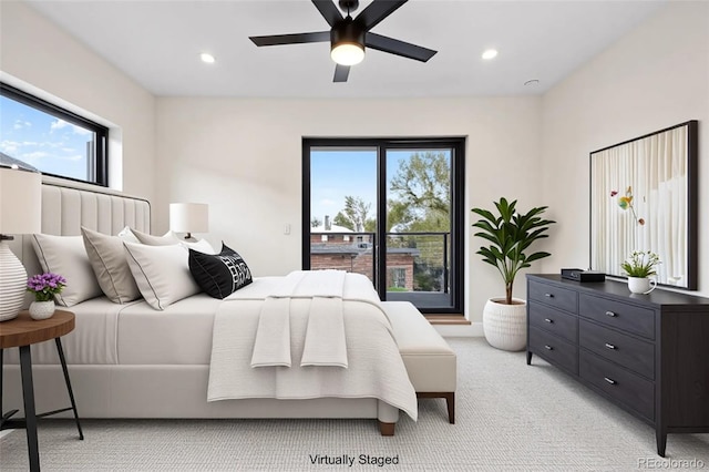 1735 Lowell Blvd, Denver, CO 80204 - bedroom with light colored carpet, recessed lighting, and multiple windows