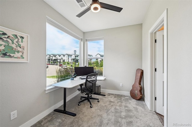 12320 W 51st Ave, Wheat Ridge, CO 80033 - office area featuring carpet flooring and ceiling fan