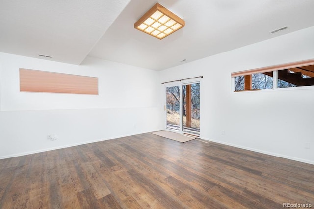 spare room featuring hardwood / wood-style flooring and a wealth of natural light