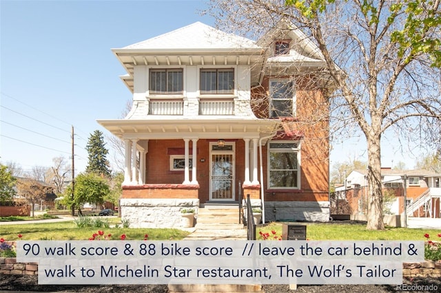 3905 Tejon St, Denver, CO 80211 - view of front facade with brick siding and a porch