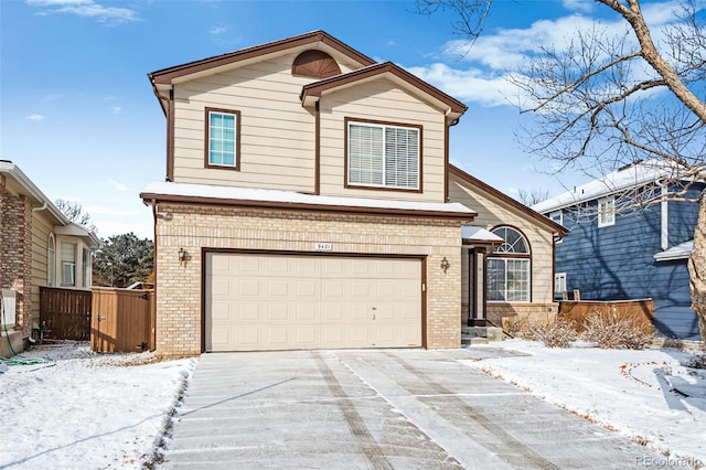 view of property featuring a garage