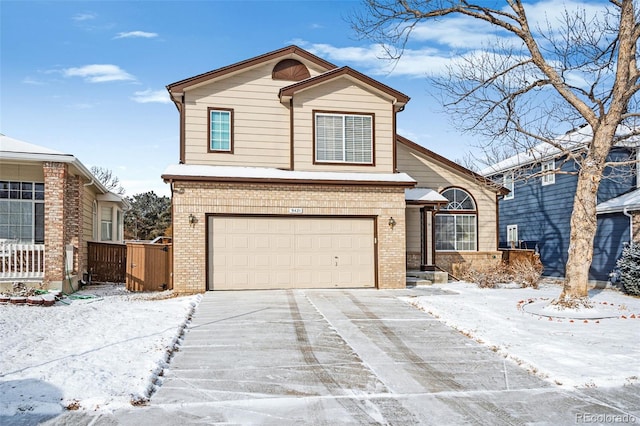 front facade with a garage