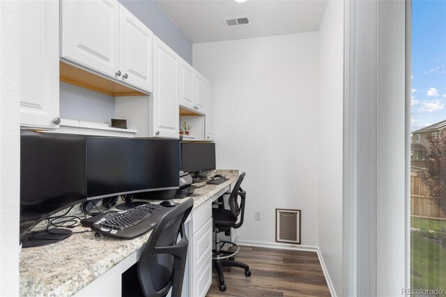 9628 Albion Ln, Thornton, CO 80229 - office space with built in study area and dark wood finished floors