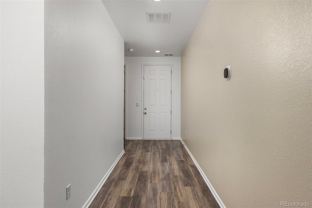 9628 Albion Ln, Thornton, CO 80229 - hall with dark wood-type flooring and recessed lighting