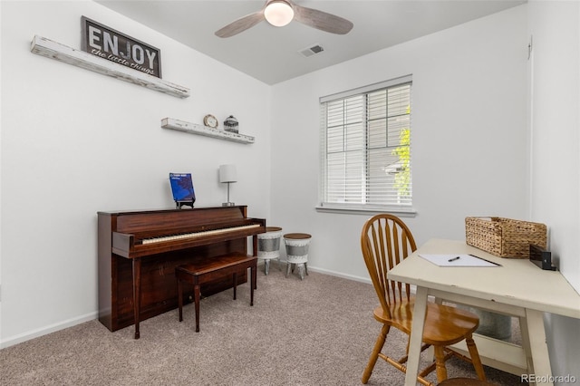 9628 Albion Ln, Thornton, CO 80229 - office area featuring carpet flooring and a ceiling fan