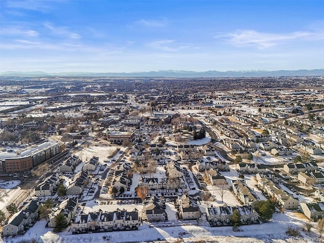 bird's eye view featuring a mountain view