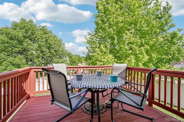 16304 10th St, Mead, CO 80542 - wooden terrace featuring outdoor dining area