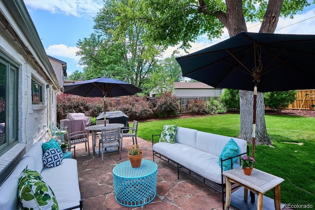 225 N Ivanhoe St, Denver, CO 80220 - view of patio with an outdoor hangout area and grilling area