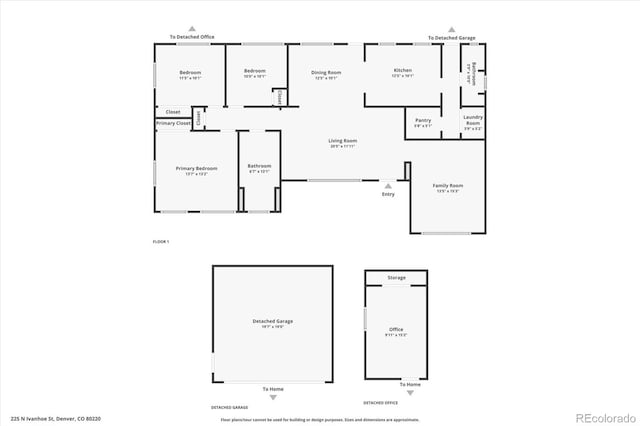 225 N Ivanhoe St, Denver, CO 80220 - floor plan / room layout
