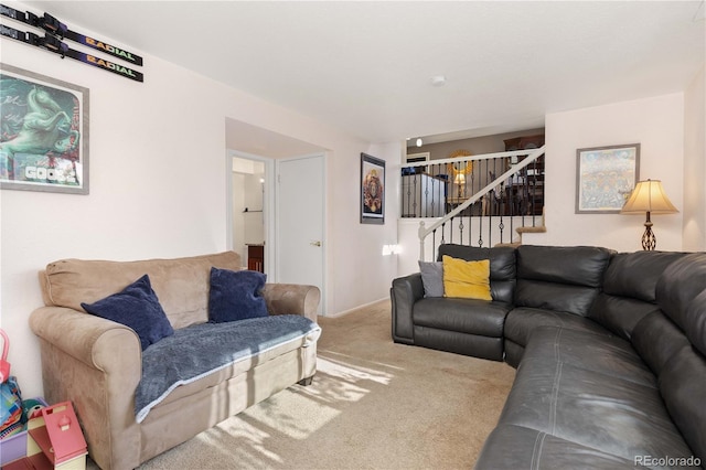 4374 E Peakview Cir, Centennial, CO 80121 - carpeted living area featuring stairway